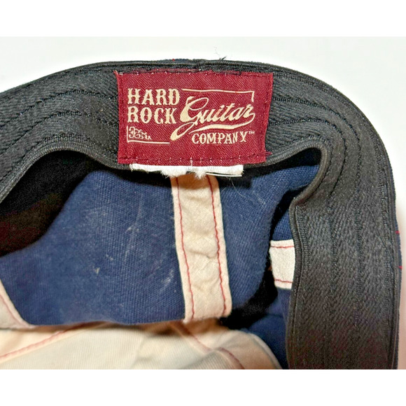 Hard Rock Guitar Company Orlando FL Hat Adult Fitted L/XL Blue Tan Baseball Cap - Picture 2 of 4